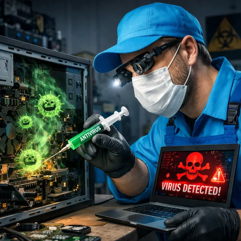 Лечение компьютера от вирусов в Томске на дому